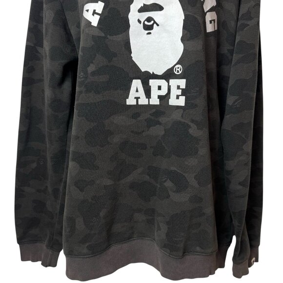 Authentic Bathing Ape Camouflage Crewneck Sweater Comfy Cozy Unisex XL *FLAWED - Picture 5 of 14